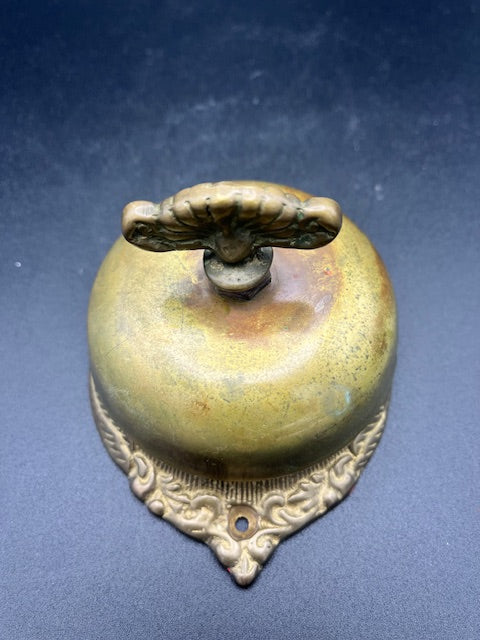 Solid Brass Craftsman Mechanical Twist Door Bell in Antique Brass