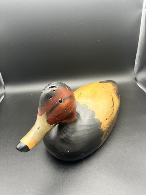 Vintage Tom Taber Signed Hand Carved Solid Wood Drake Mallard Duck Decoy